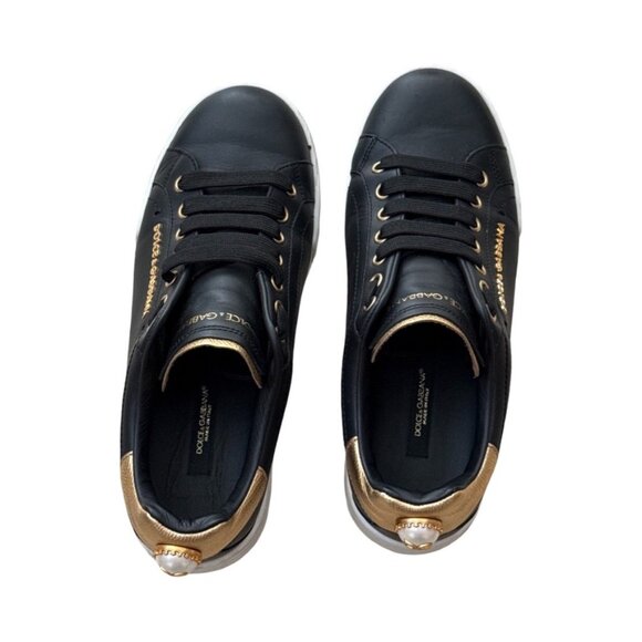 Dolce & Gabbana black Portofino sneakers size 37 - Picture 1 of 10